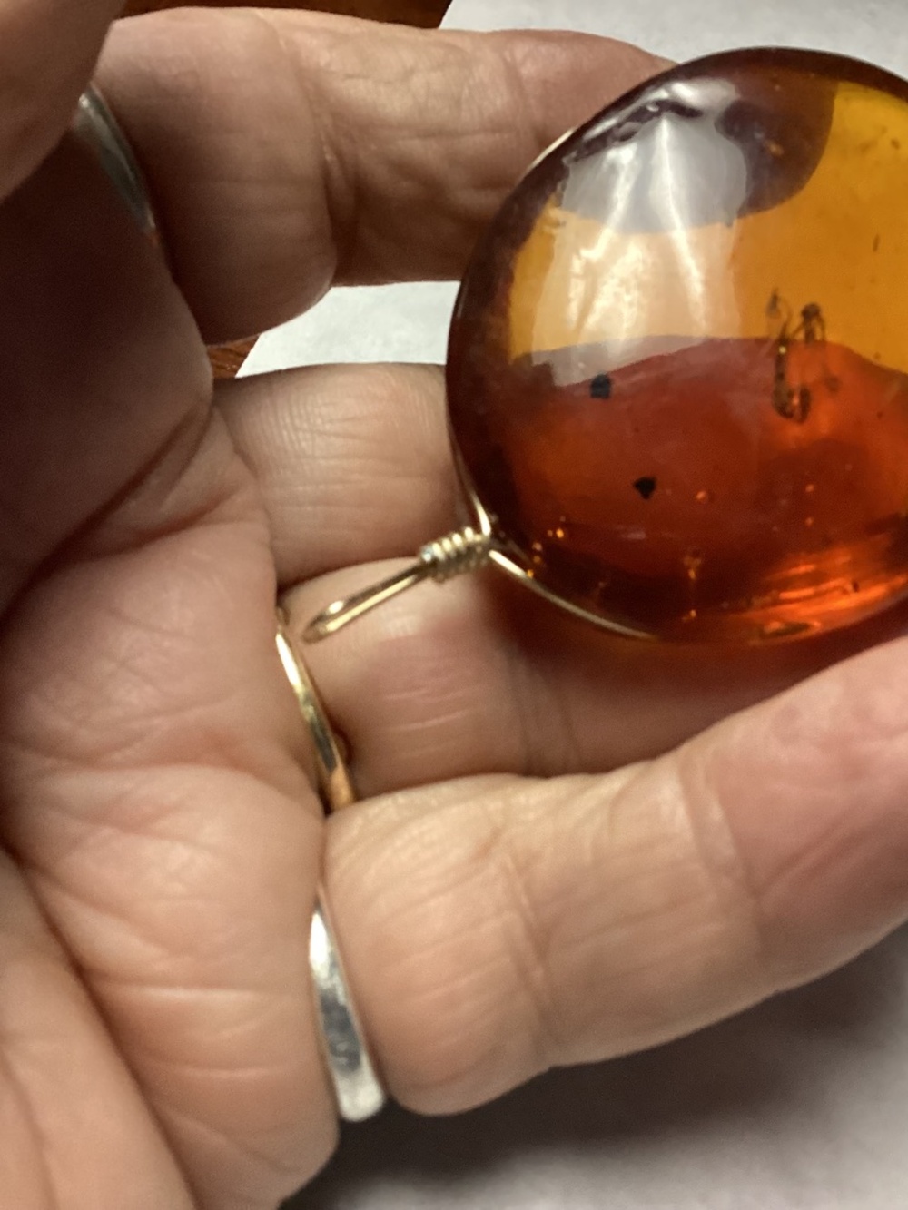AMBER PENDANT. READY TO WEAR. INCLUSIONS. OOAK !!!
